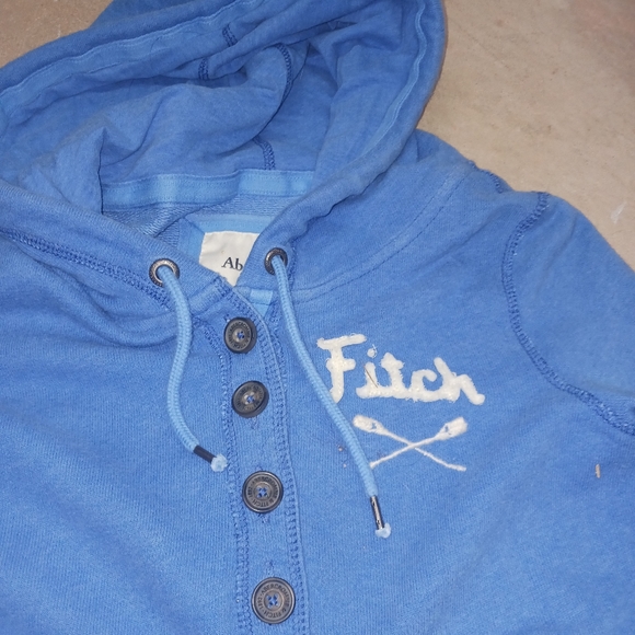 ABERCROMBIE & FITCH WOMENS LADIES SMALL S SM VINTAGE HOODIE TOP SWEATSHIRT LOGO - Picture 2 of 3